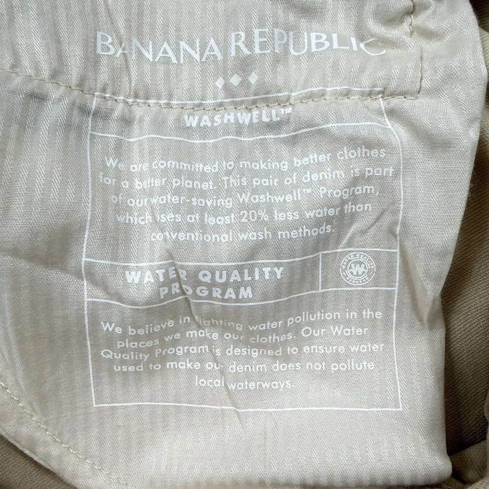 Banana Republic Travel Jeans Mens 31x30 Slim Fit Cream Stretch Pants NWT